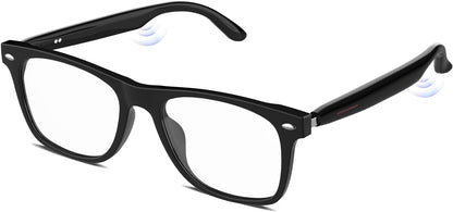 Bluetooth audio smart glasses with open ear speakers and blue light lenses