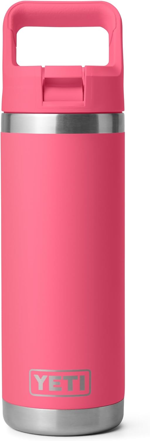 18oz Insulated Water Bottle Straw Cap
