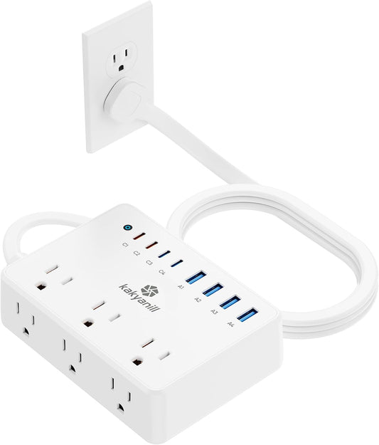 100W 14-in-1 USB-C surge protector power strip with 14 connections