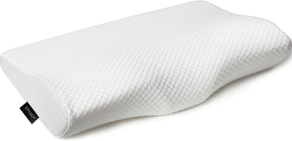 Side sleeper contour memory foam pillow with ergonomic cervical design