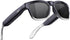 Dark sport-style AI Bluetooth glasses with polarized lenses, translucent temple tips, and open-ear audio design