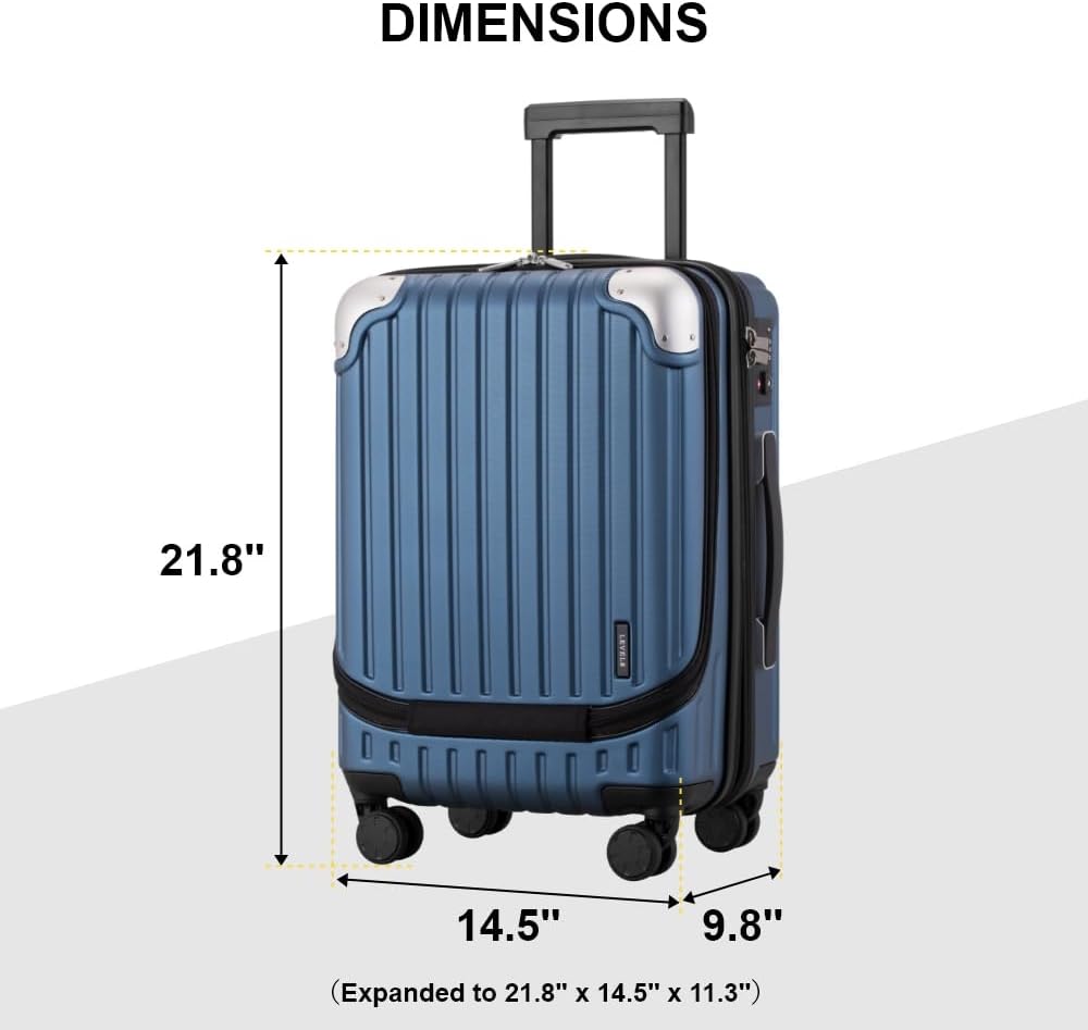 Expandable Carry On luggage With Laptop Compartment encalife