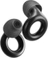 Black reusable concert earplugs for reducing loud environmental sound