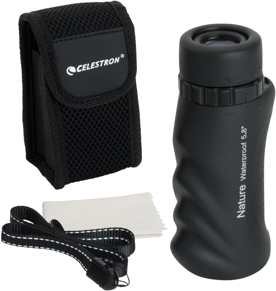 10x25 Black Waterproof Monocular