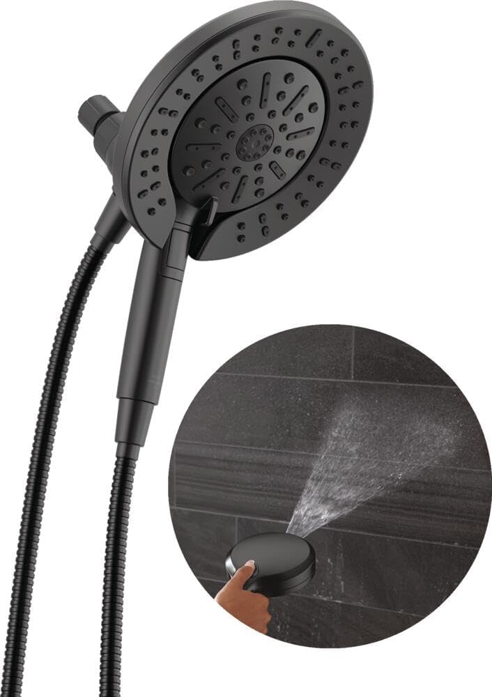 High Pressure Dual I Shower Head Black