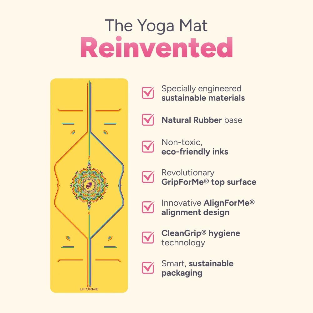 Eco Grip Travel Yoga Mat With Alignment encalife
