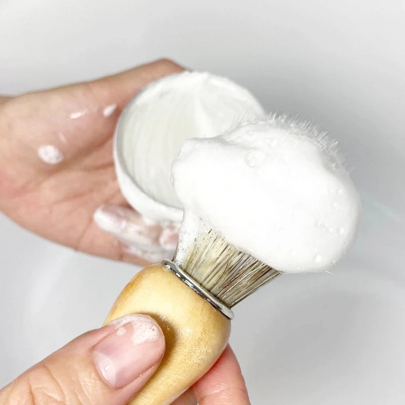 Beard Bliss: Mint Shaving Cream and Brush Set for the Modern Man encalife