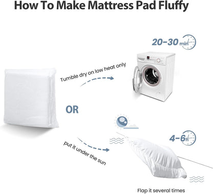 Cooling Cotton Mattress Pad for Softer Sleep encalife