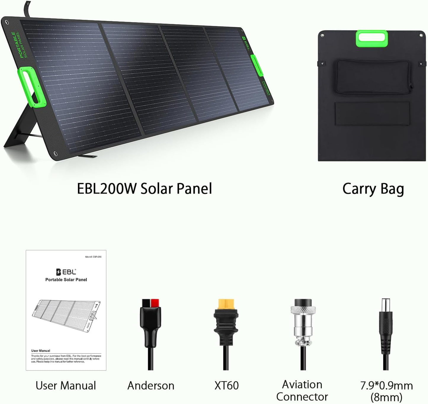 200W Foldable Solar Panel for Camping & RV Power Station encalife