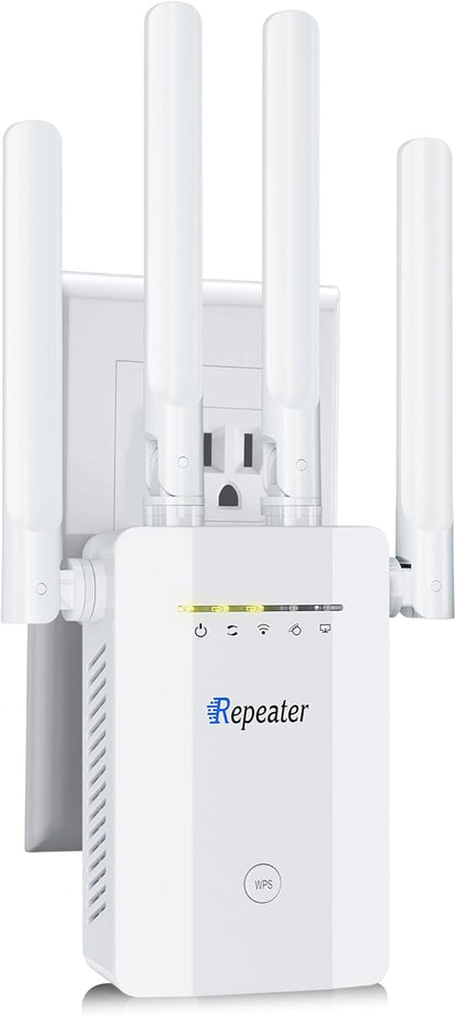 White WiFi Extender 16K Sq. Ft Signal Booster
