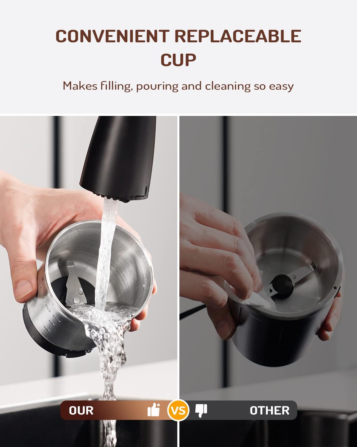 Quiet Electric Coffee Grinder – 2.5 oz encalife