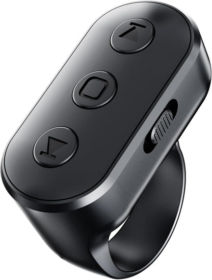 Ring E-Reader Remote controls scrolling videos and ebook pages on a tablet for comfortable hands free browsing.
