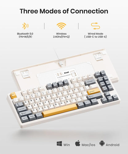 Kisnt KN85 Wireless RGB Mechanical Keyboard I Retro Beige encalife