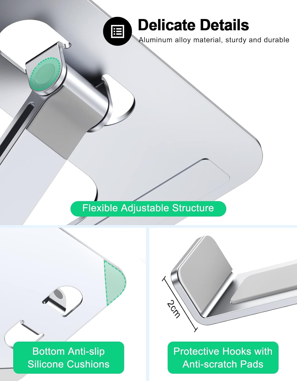 EncaLife Adjustable Laptop Stand Foldable Aluminum Alloy encalife