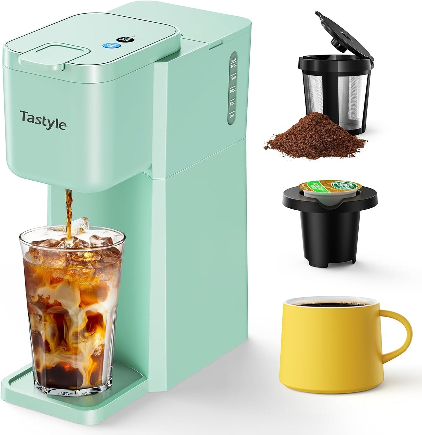 Mini Hot Iced Single Serve Coffee Maker encalife