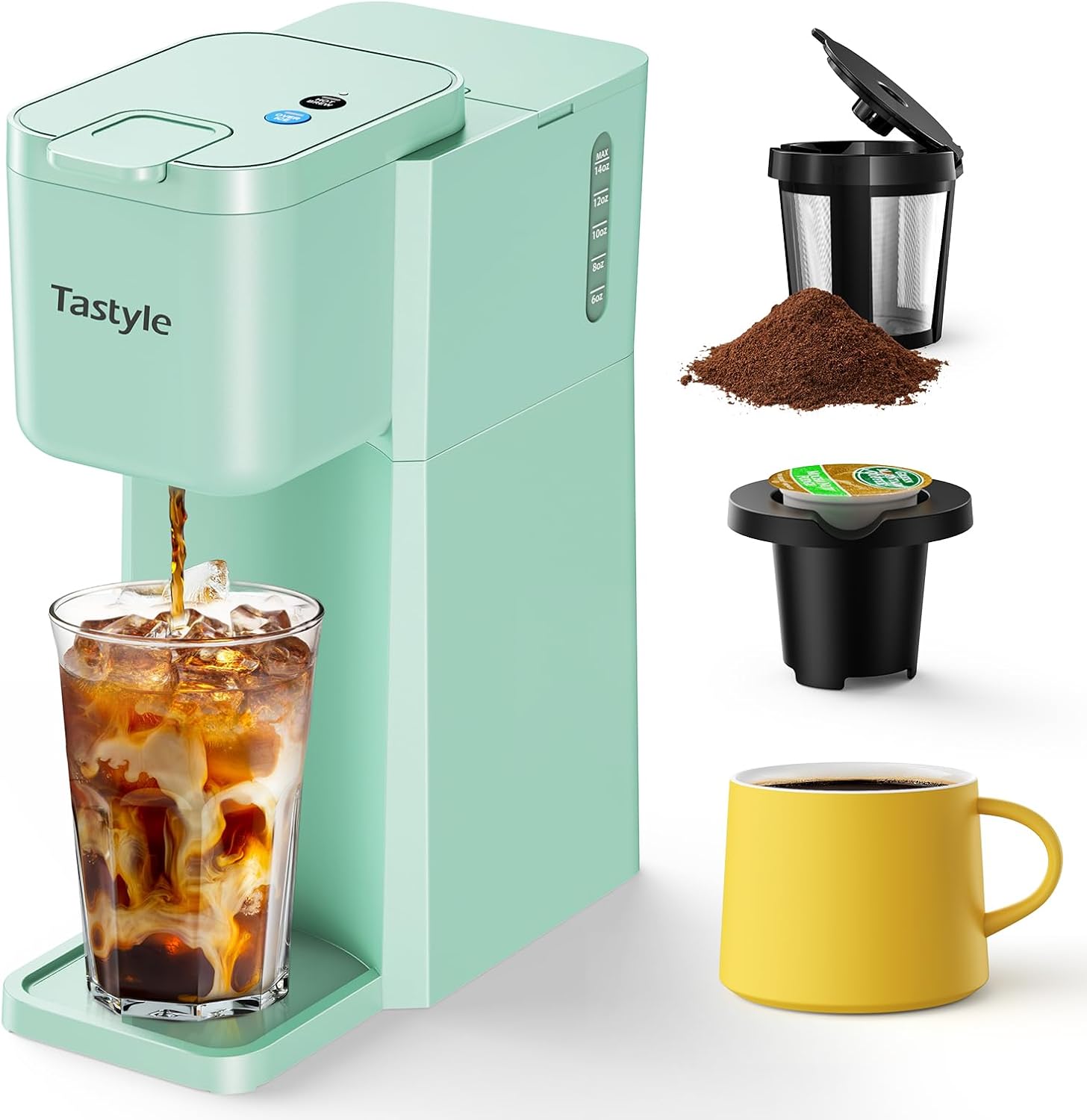Mini Hot Iced Single Serve Coffee Maker encalife