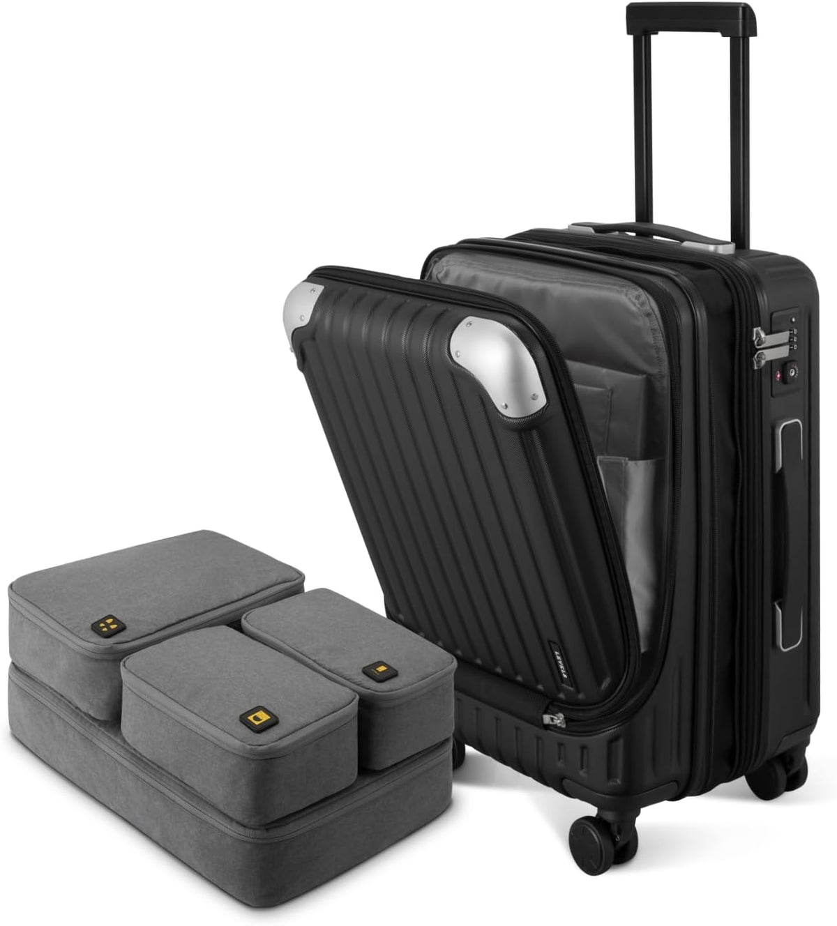 Expandable Carry On luggage With Laptop Compartment encalife