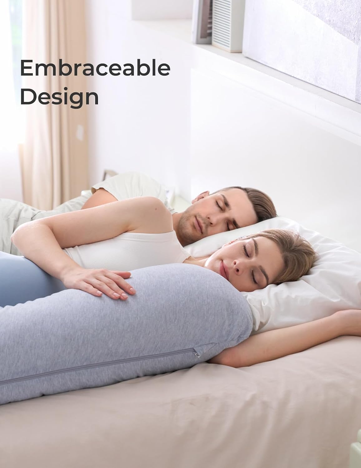 Side Sleeper J Shape Body Pillow encalife