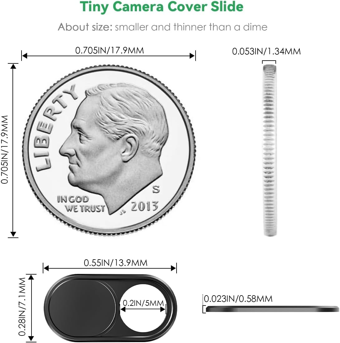 Ultra-Thin Metal Webcam Cover for Total Privacy encalife