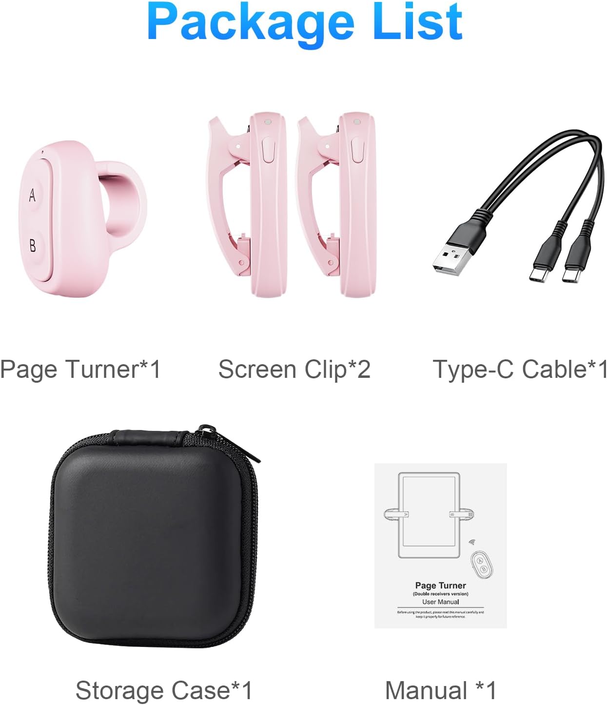 Dual Clip Page Turner Remote for Active Readers encalife