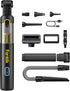 Cordless handheld car vacuum air duster with pet hair brushes, crevice tools, hose and USB-C charging accessories