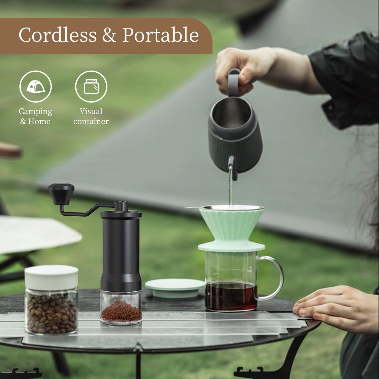 Manual Coffee Grinder with Conical Burr encalife