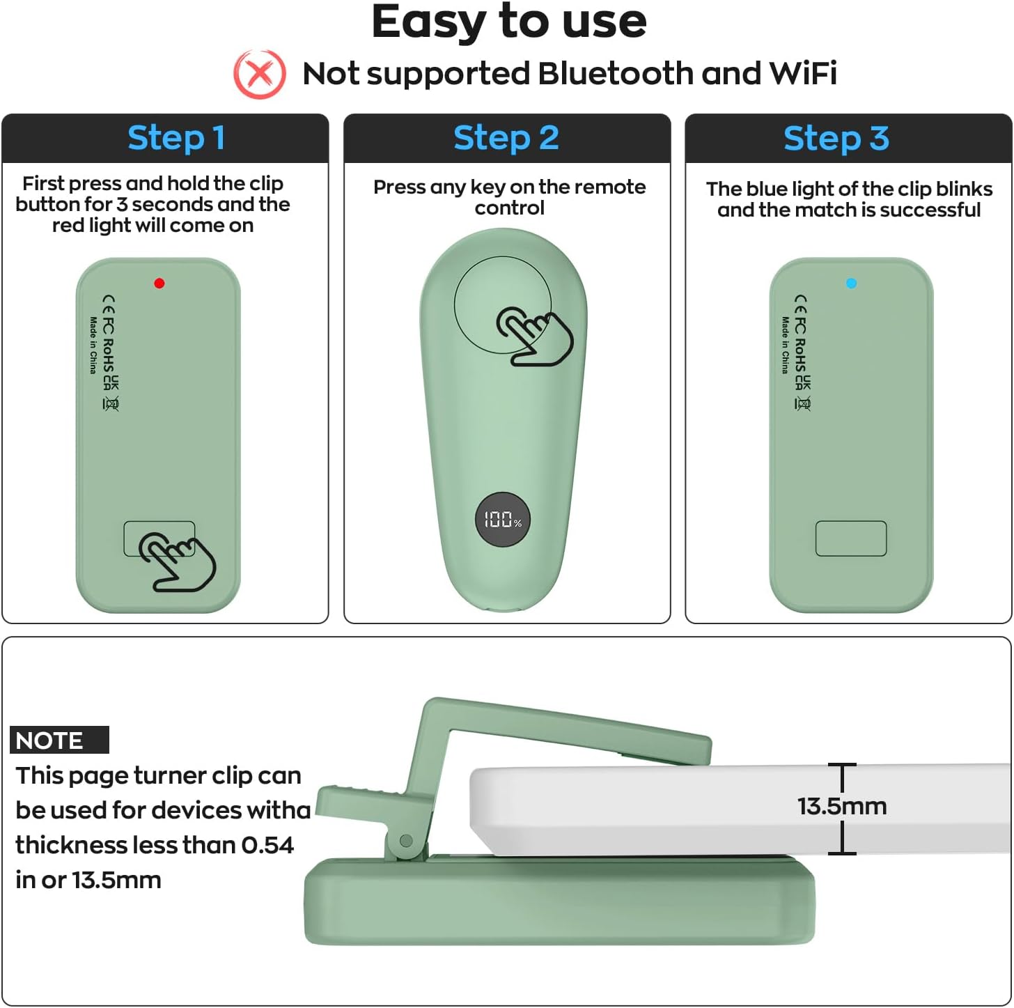 Page Turner Remote for Quiet Night Reading encalife