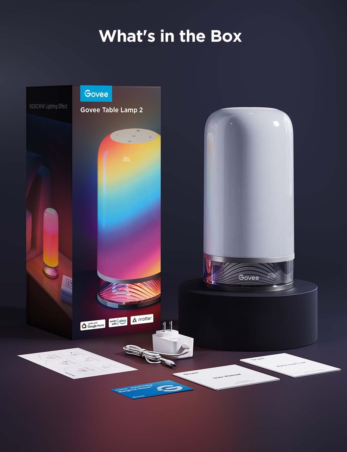 Smart RGB Lighting Table Lamp for Bedroom Nightstand encalife