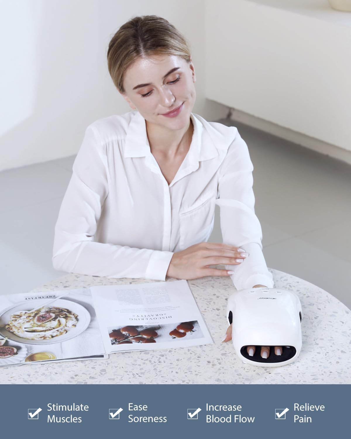 Cordless Heated Hand Massager for Daily Relaxation Comfort encalife