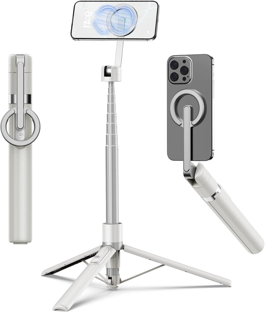 Magnetic selfie tripod mobile stand with telescopic aluminum extension