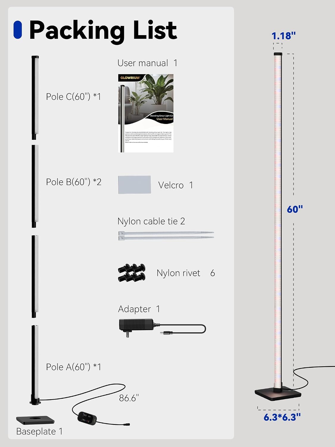 Grow Light For Indoor Plants | Vertical Full Spectrum encalife
