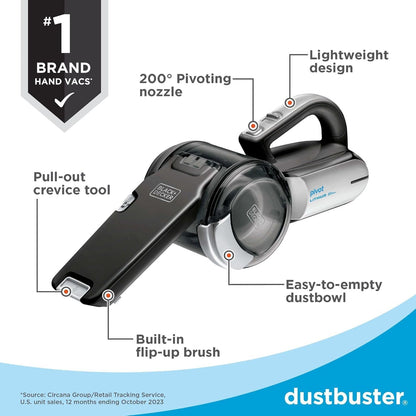 Cordless Handheld Pivot Vacuum Cleaner for Cars encalife