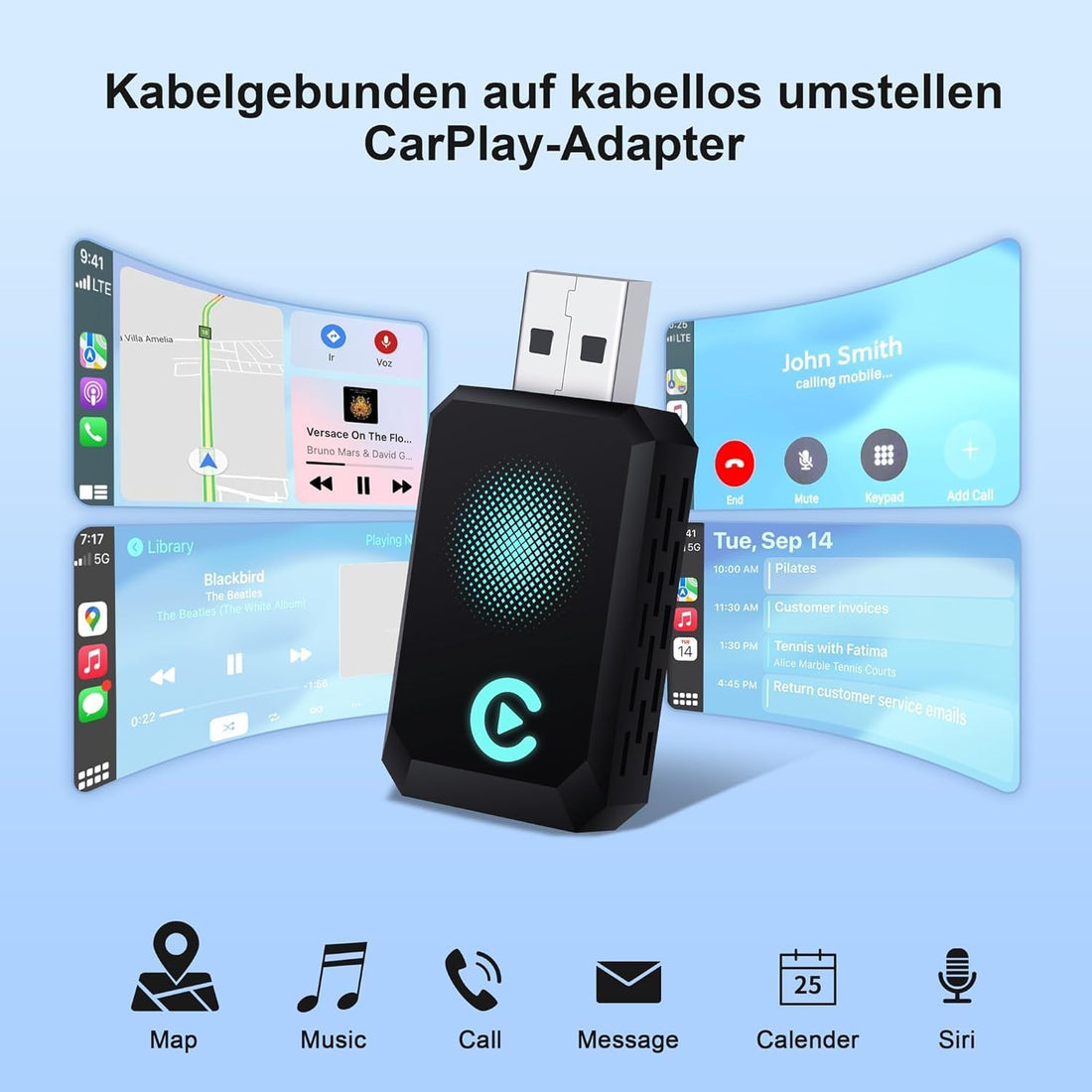 Wireless CarPlay Adapter Plug and Play encalife