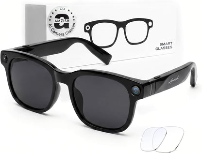 Smart glasses with camera showing modern wearable design