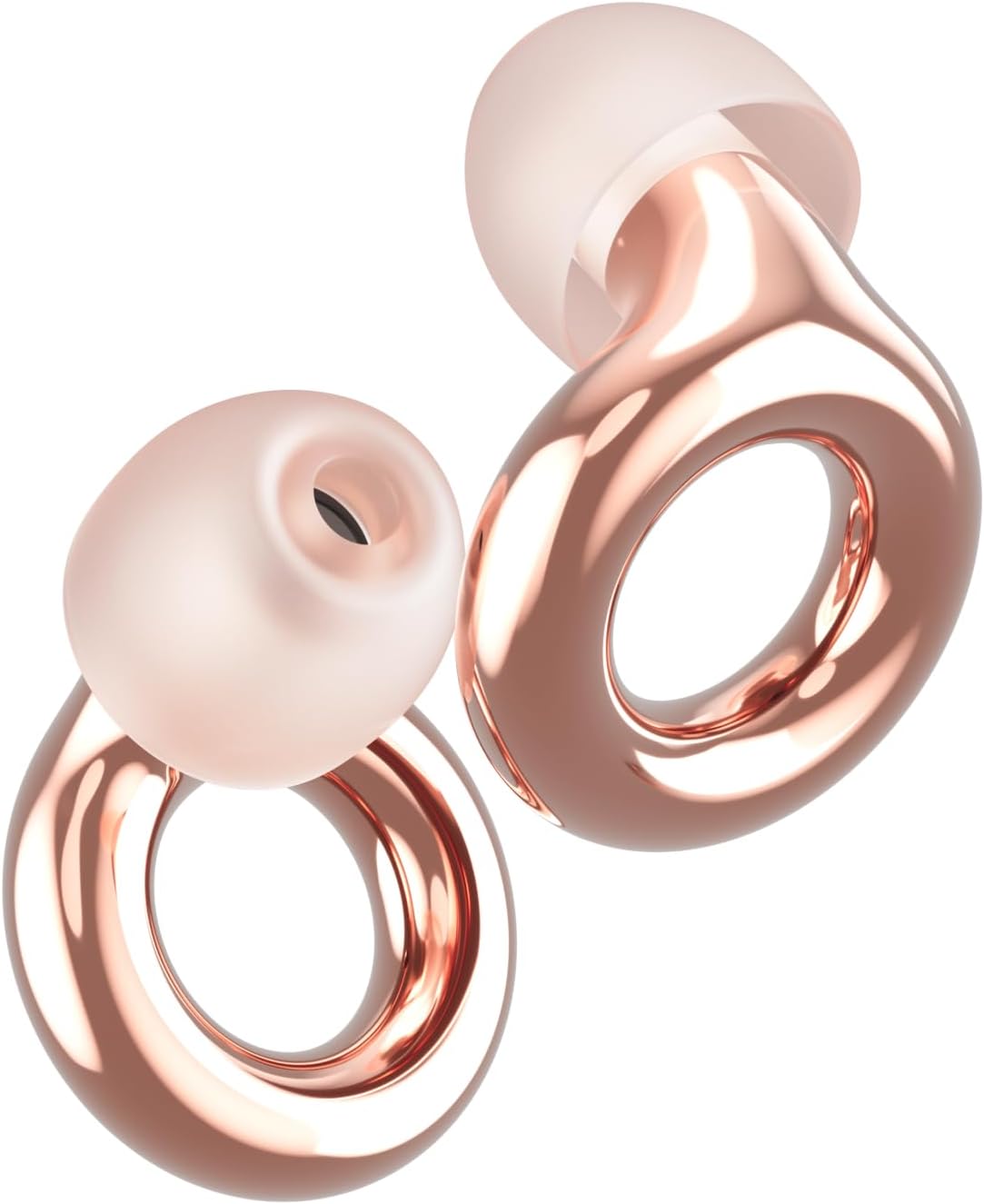 Rose gold reusable concert earplugs with comfortable silicone tips