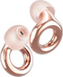 Rose gold reusable concert earplugs with comfortable silicone tips