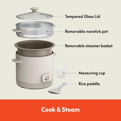 BELLA 16-Cup I Rice Cooker Steamer encalife