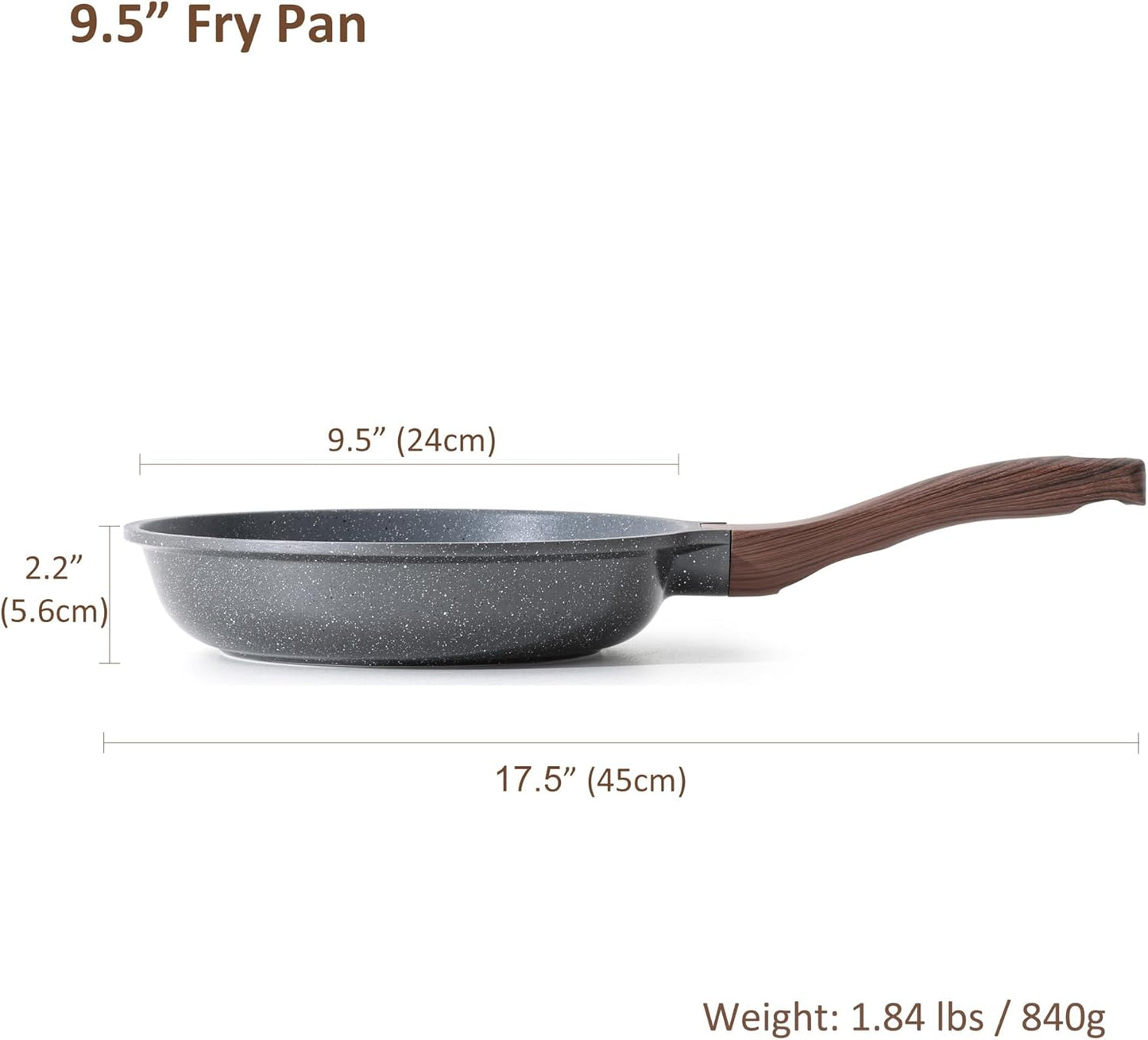 Nonstick Frying Pan I Swiss Granite Coating encalife