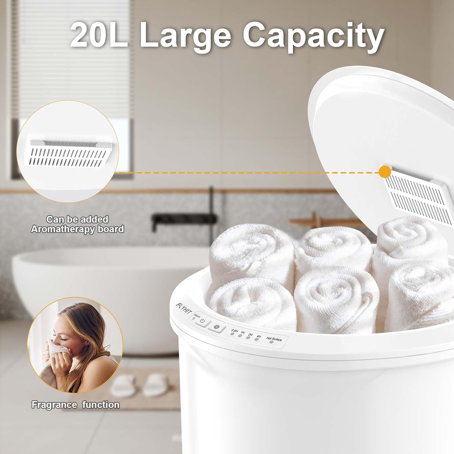 Large Heated Towel Warmer for Bathroom Comfort encalife