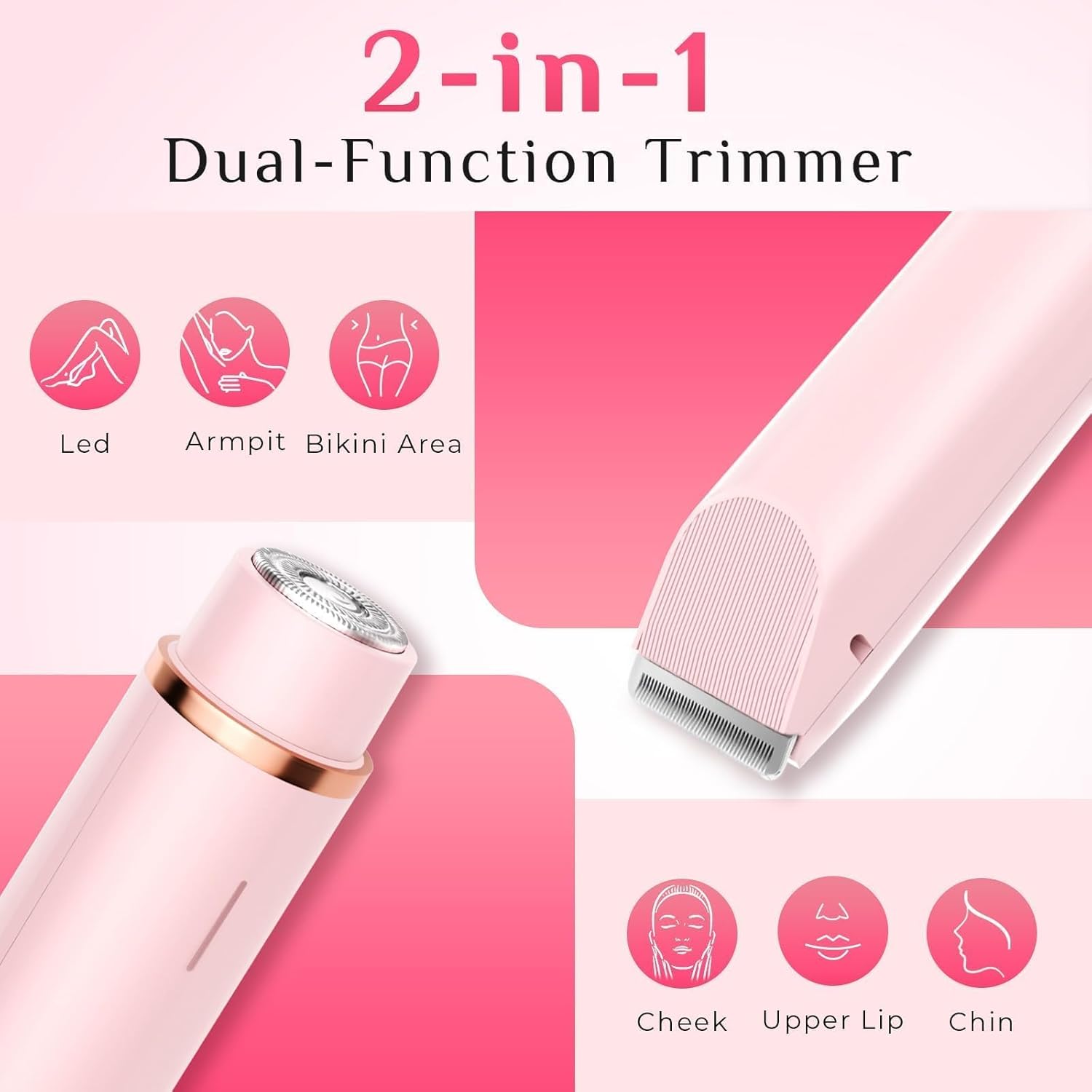 Painless Electric Razor Women Dual Head Trimmer encalife