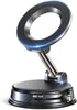 Black magnetic MagSafe car phone mount with suction base for dashboard driving