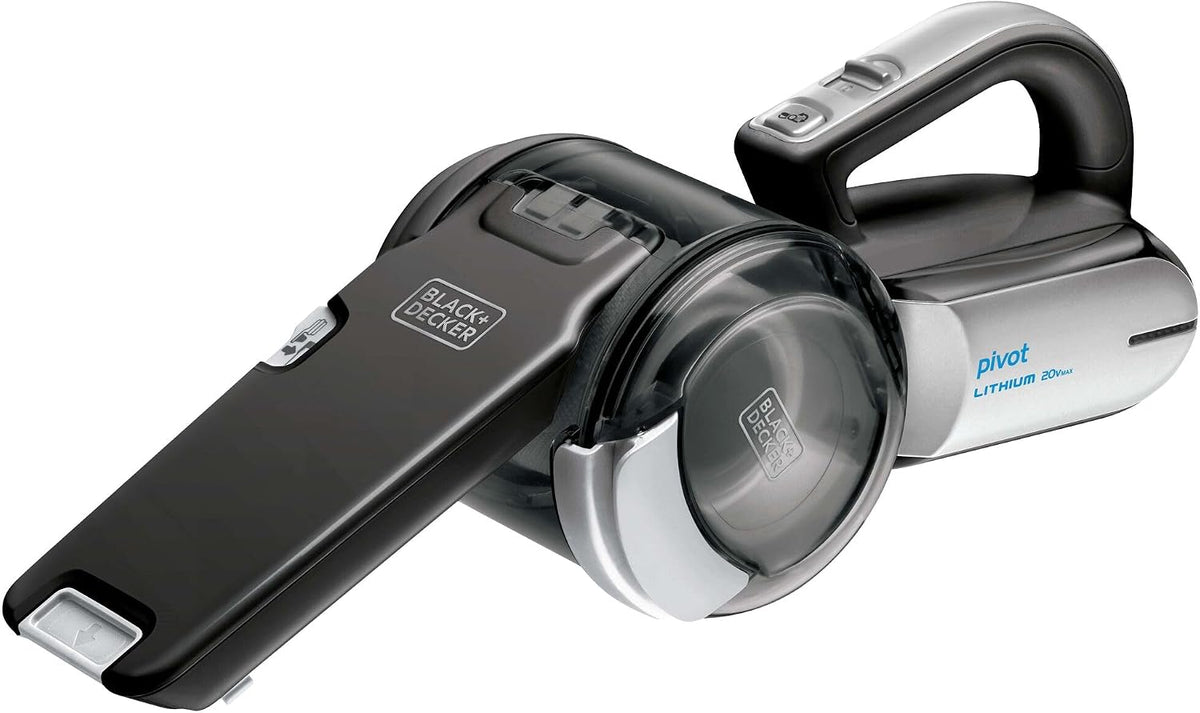 Cordless handheld pivot vacuum cleaner with extendable crevice tool and washable filter for car and home cleaning