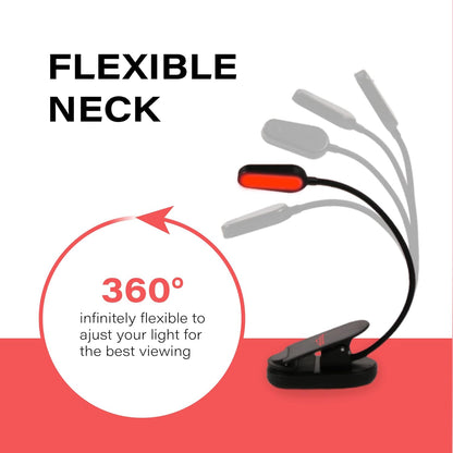 Rechargeable Red Book Reading Light Eye Protection Clip encalife