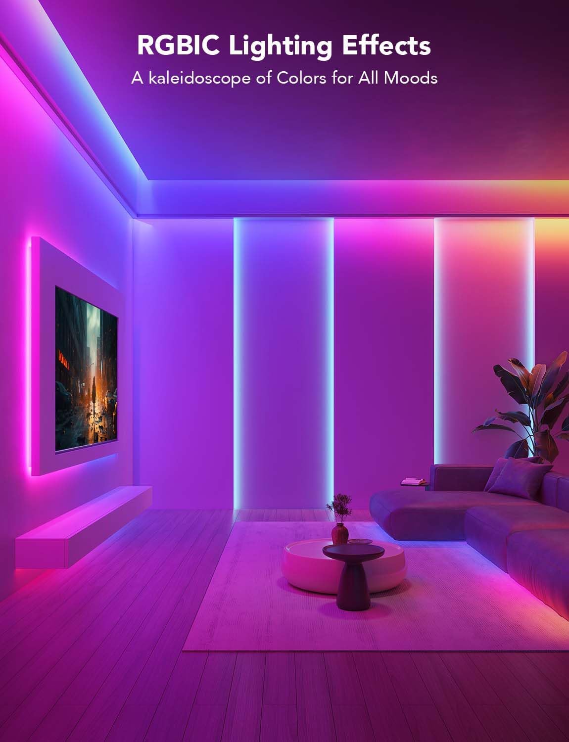 Smart RGB Lighting Strip for Bedroom Room Decor encalife