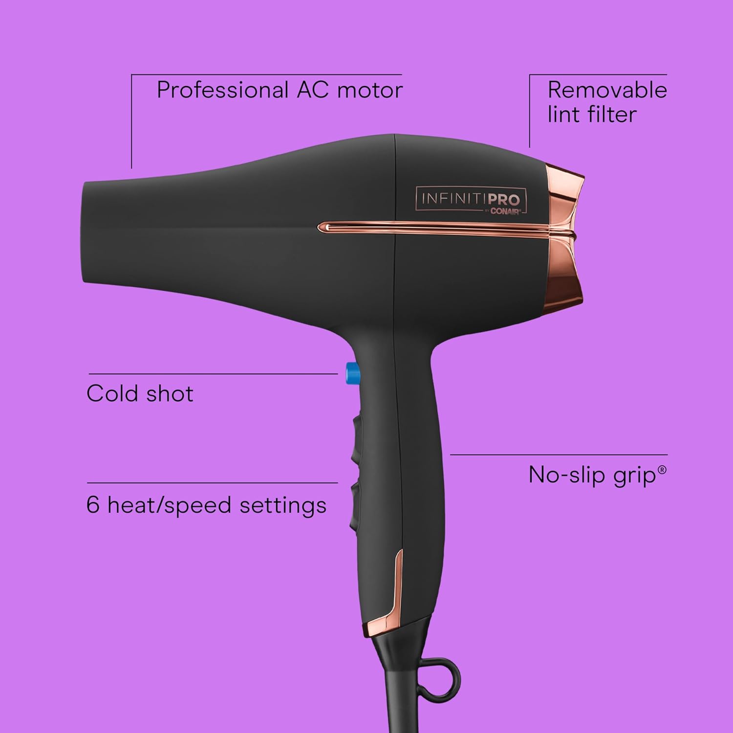 1875W Ceramic Hair Dryer | Ionic Blow Dryer with Diffuser & Concentrator encalife