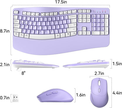 Ergonomic Wireless Keyboard and Mouse Combo encalife