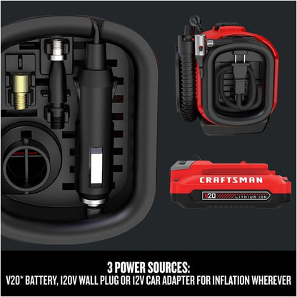 Triple Power Digital Tire Inflator Air Pump encalife