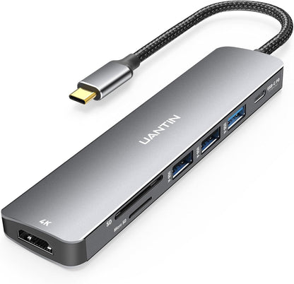 Portable USB C multiport adapter with HDMI and card reader