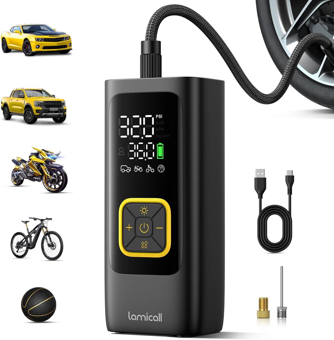 150 PSI Tire Inflator with digital pressure display