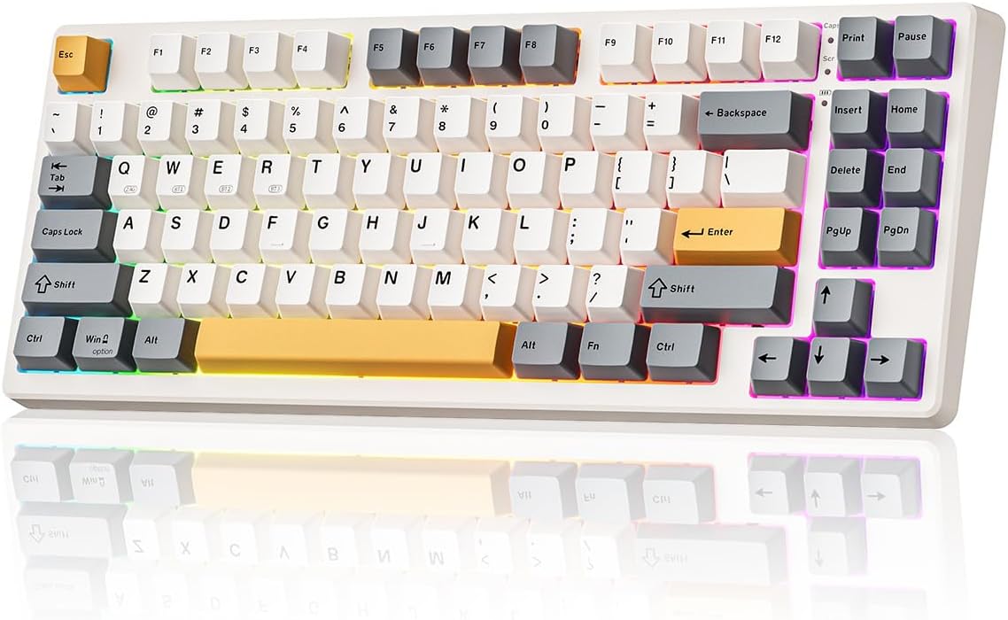 Kisnt KN85 Wireless RGB Mechanical Keyboard I Retro Beige encalife